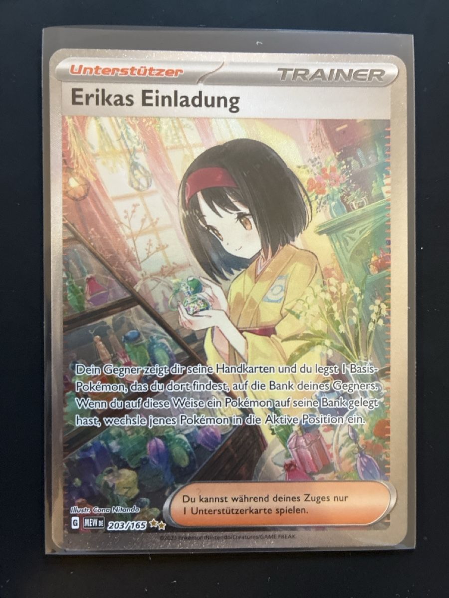 Pokémon Sammelbilder & Trading cards: Trainerkarte Erikas Einladung 203/165  – Gebraucht aus Oberägeri von Fuhrms12345