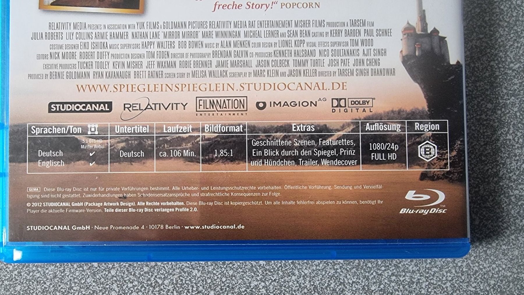 Alle DVDs: Blu Ray - Spieglein Spieglein - Julia Roberts – Gebraucht aus Oetwil am See von fineli2 1