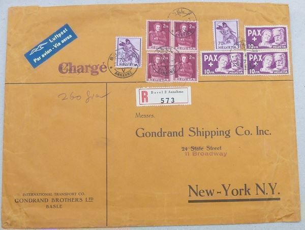 Alle Briefmarken: Grossbrief ++ PAX Basel nach USA 1946 – Gebraucht aus Walkringen von Casablanca777