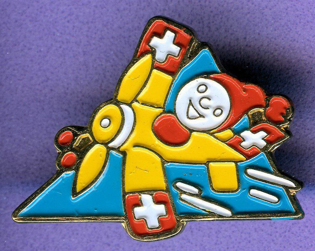 Placchette & Badge: KNORR  Knorrli mit Flugzeug – Usato da Winterthur venduto da Sammleroase