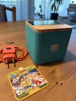 tigerbox türkis mit „teufelskicker“ card