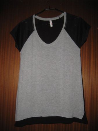 T-Shirt schwarz/graumeliert Grösse S/M