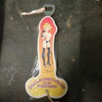 Flaschenöffner in Penis Form mit Spruch, neuwertig