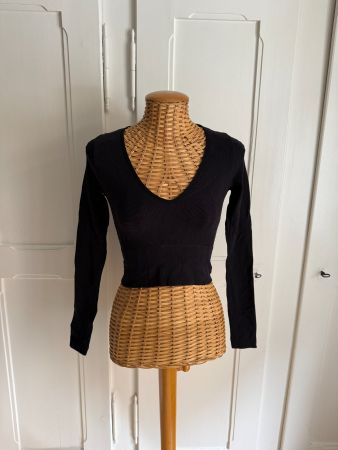 BERSHKA - Stretch Langarmshirt schwarz XS
