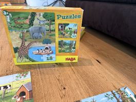 HABA 3in1 Tierwelt Puzzle Set ab 3 Jahren guter Zustand