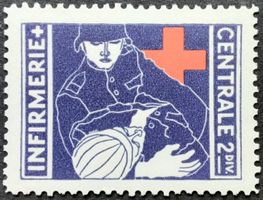 Soldatenmarke 2.WK, Infirmerie Centr 2.Div, bleu, Wi San 11