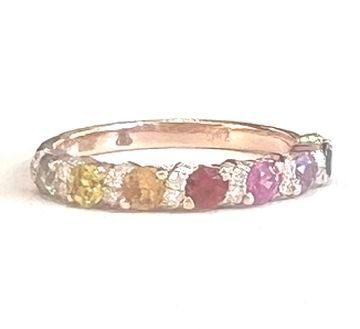 Anelli: Saphirring: 7 Rainbow Saphire 0.72ct., Diamanten, 2.190 CHF – Nuovo e nell'imballaggio originale da Zürich venduto da juwelier-damken 4