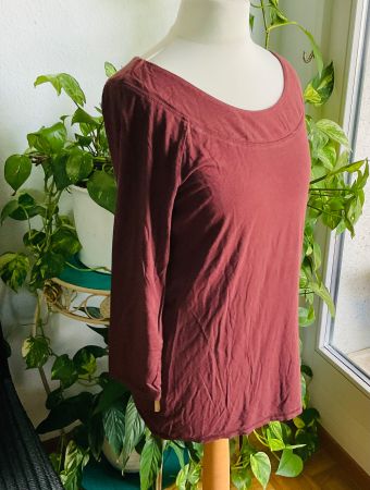 Très seyante tunique couleur rouille BOHEMIA manches 3/4 t.M