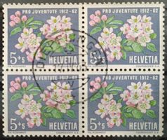 1962 PJ Apfelblütenzweig Viererblock