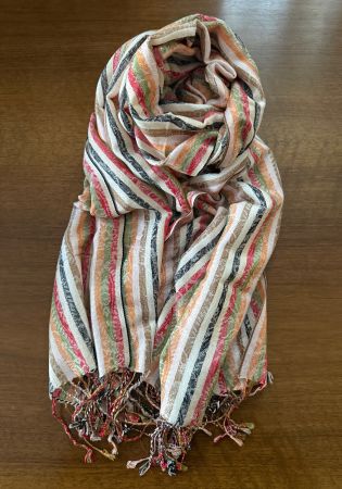 Pashmina Schal gestreift 70% Pashmina 30% Seide bunt