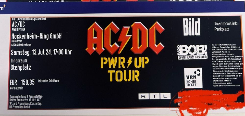 AC / DC Ticket | Kaufen auf Ricardo
