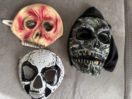 3 gruselige Halloween Masken, Horror Masken Set, Top!