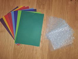 Farbiges halbtransparentes Papier A4 und Bastelpapier A5