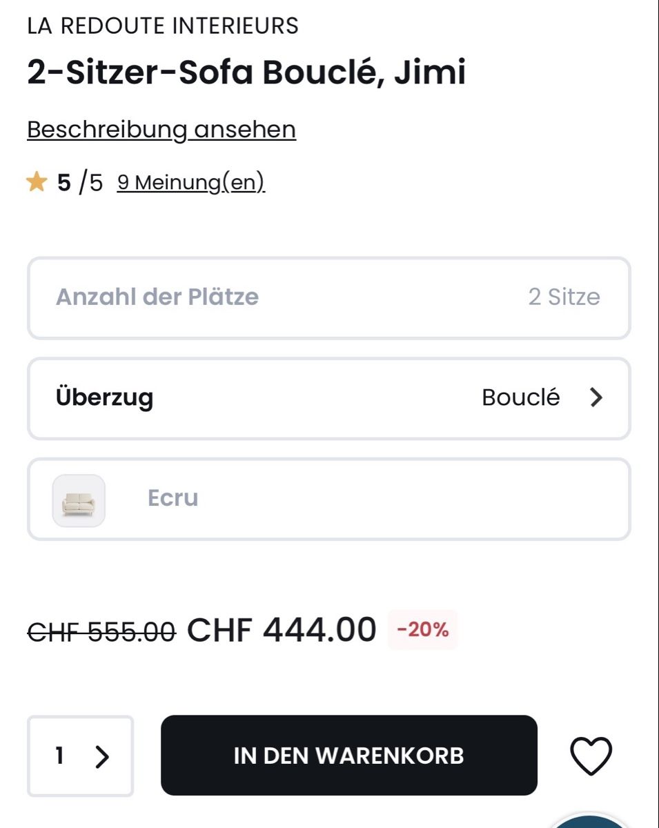 La Redoute Divani: La Redoute 2-Sitzer Sofa  – Usato da Weiningen ZH venduto da proi4o 3