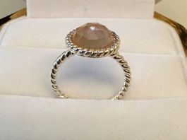 Rosenquarz Ring Silber 925 58