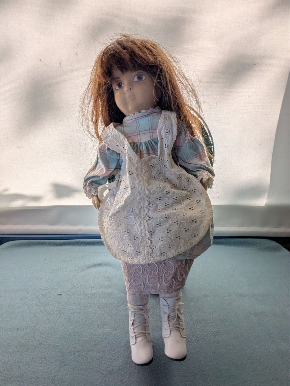 Puppen: Nostalgische Stoffpuppe, mit Sessel und Halter, ca. 50cm – Gebraucht aus Goldingen von YouAreMySunshine 6