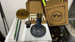 Shisha Set WD Hookah Glas blau mit Zubehoer neu