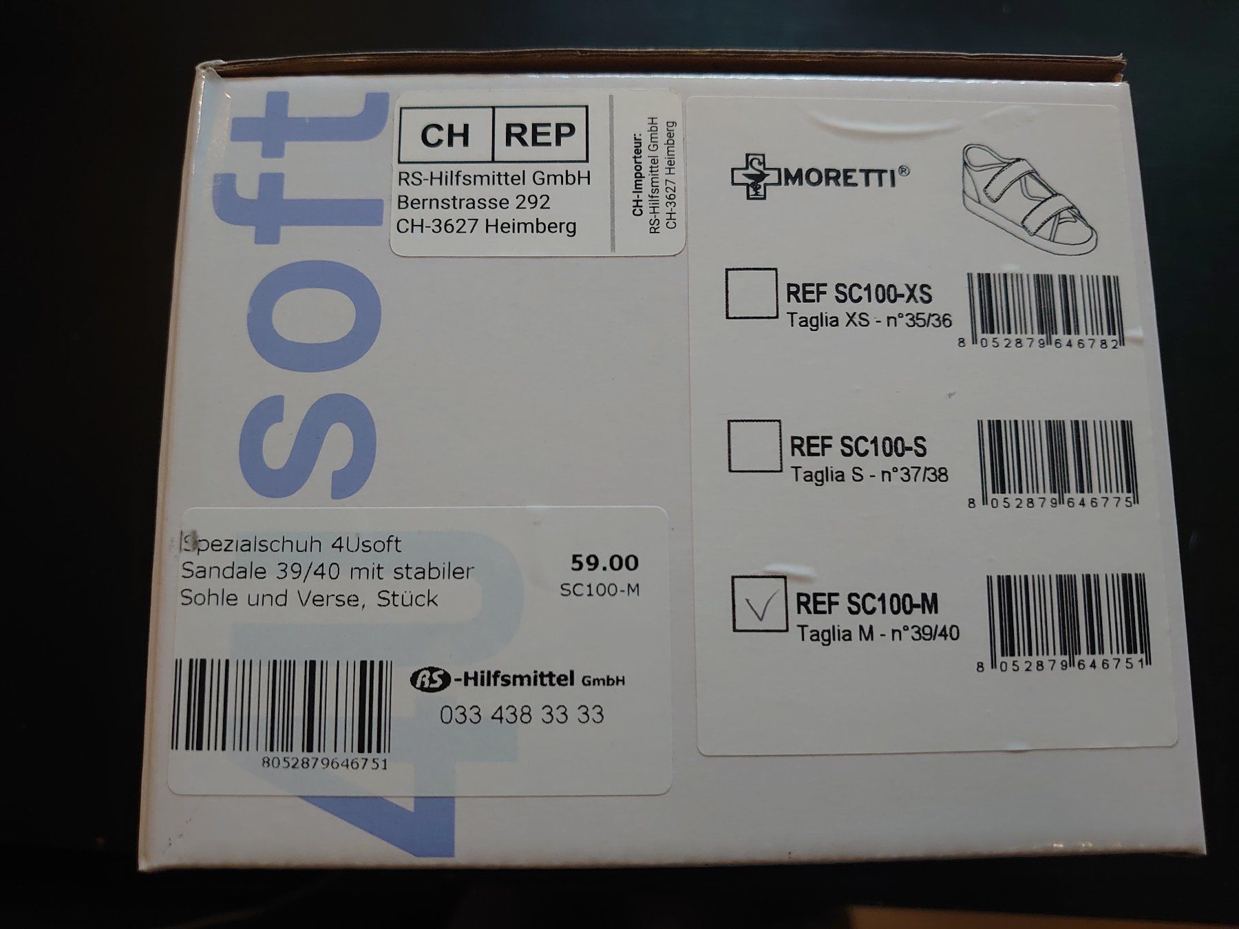 Scarpe da uomo: Mopedia 4Usoft eine orthopädische Sandale 1 Gr. 39-40 – Nuovo e nell'imballaggio originale da Hindelbank venduto da Rulefri 6