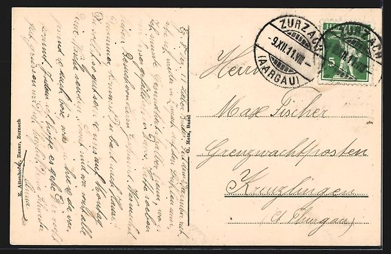 Cartoline postali: AK Zurzach, Teilansicht mit Kirche, 1911 – Usato da Berlin venduto da bartko-reher 1
