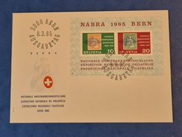 Ersttagsbrief Nat. Briefmarkenausstellung 1965 NABRA Block
