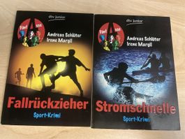 2 Jugendbücher Fünf Asse Sport-Krimi