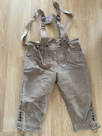 Trachtenlederhose mit Hosenträgern – ungetragen