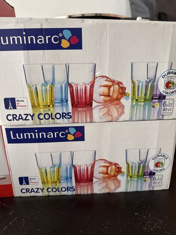 Bicchieri: Lot de verres Luminarc Crazy Colors - Neufs en boîte! – Nuovo (secondo la descrizione) da Fribourg venduto da cat_tb68 3