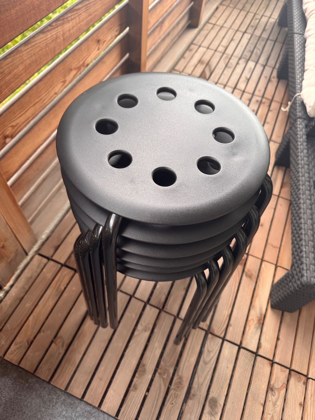 Hocker: Hocker stapelbar schwarz 6 Stk. – Neu (gemäss Beschreibung) aus Brüttisellen von xe_m 1