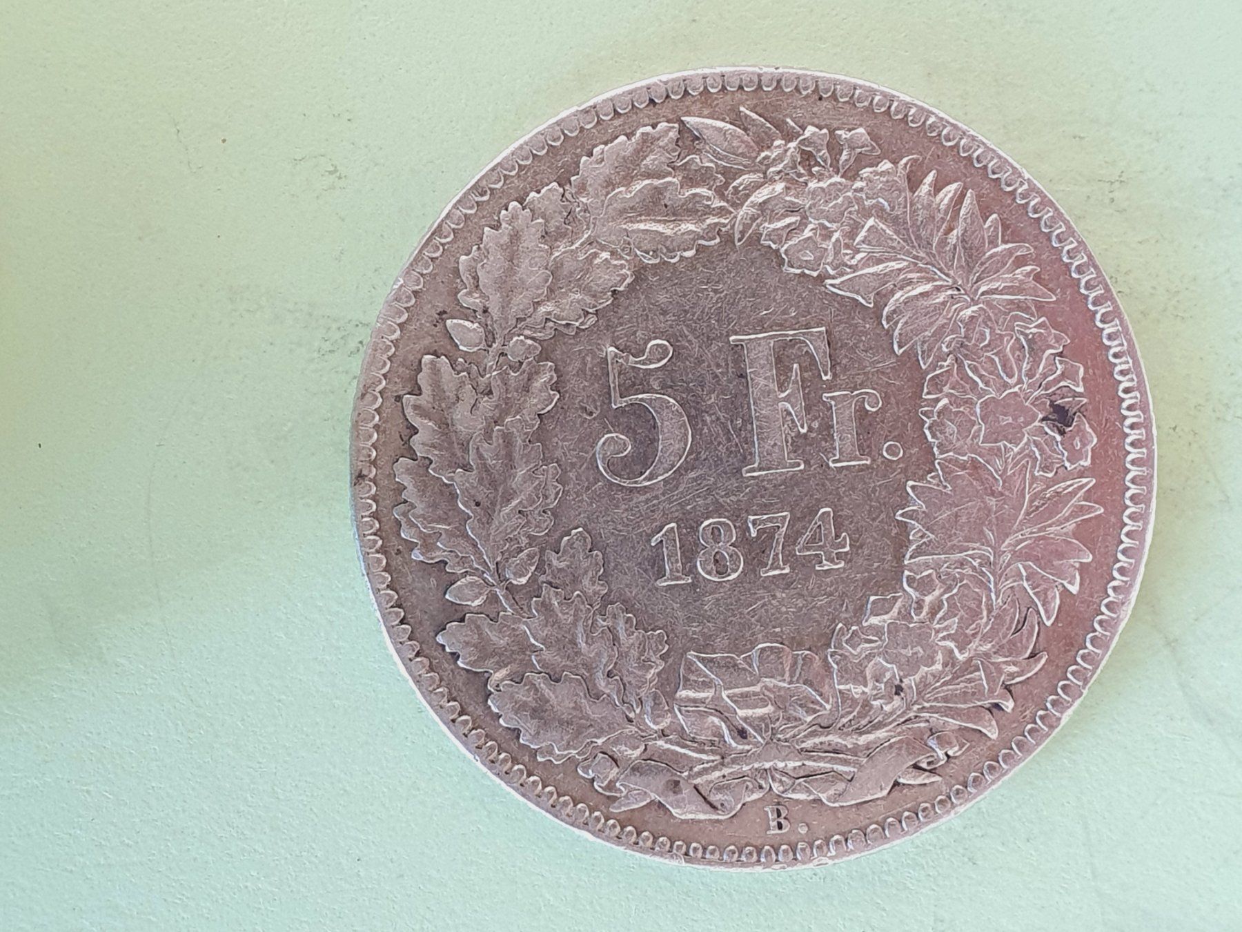 Alle Münzen: 5 Franken 1874 B. - Silber ****( Poste A+ ) – Gebraucht aus luzern von Jrouge 1
