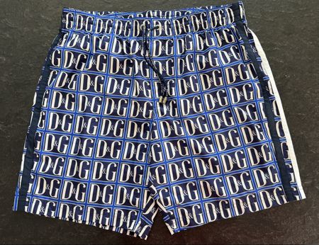 Dolce & Gabbana Badehose – Blau-Weiss, Gr.M perf. Zustand