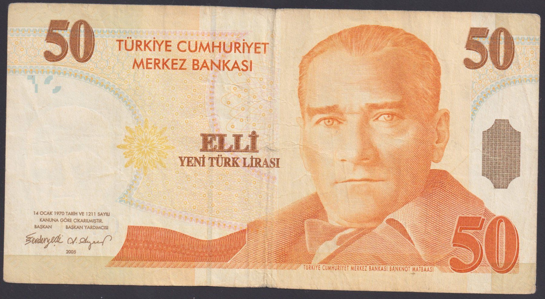 Banconote: Türkei 50 Lira 2005 – Usato da Brugg AG venduto da banknoten_muesli