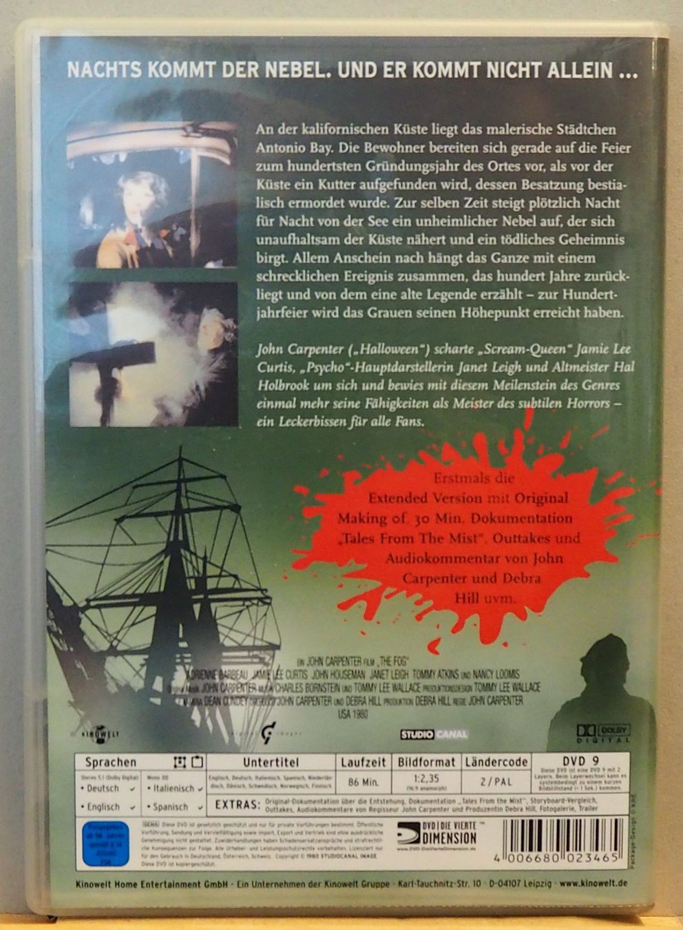 Tutti i DVDs: The Fog - Nebel des Grauens / Extended Version / 2 DVDs – Usato da Chur venduto da dluli 1