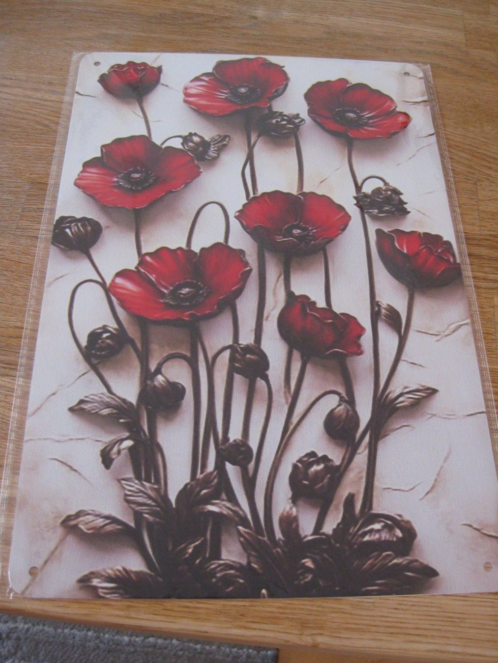 Toutes les décorations: Schönes Metall mit Mohnblumen – Neuf avec emballage d'origine à Romanshorn par Wazoohandlung 2