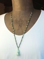 Feng shui Jade Anhänger mit Wu Lou Kurbis Glücksbringer.