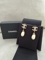 Chanel CC Drop Earrings mit Perlen