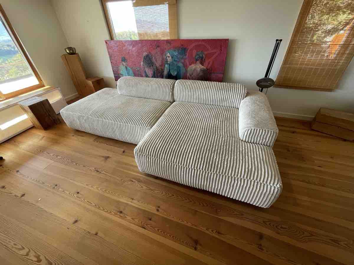 Sofas: Ecksofa in hellem Cord Stoff – D'occasion à Pfäffikon ZH par Aushel11 1