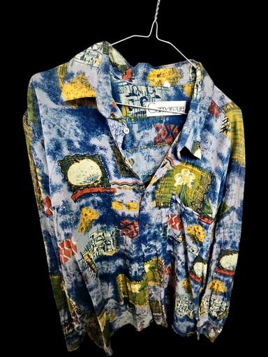 Camicette: Camargue Button-Down-Hemd mit künstlerischem Muster - – Usato da Zug venduto da vinokilo 1