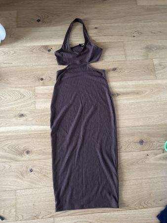 Sommerliches, elegantes, braunes Kleid, Grösse S