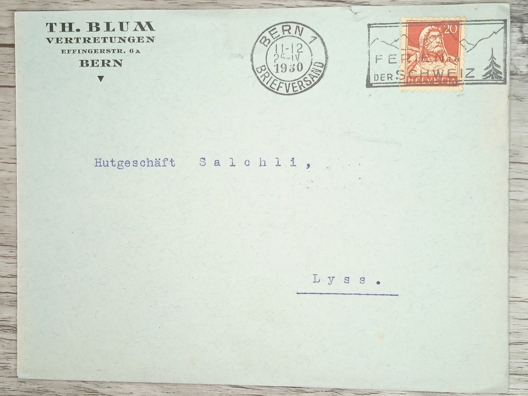 Tutti i francobolli: TR20 Enveloppe + Timbre Suisse 1930 – Usato da Cousset venduto da Patrick_Collections