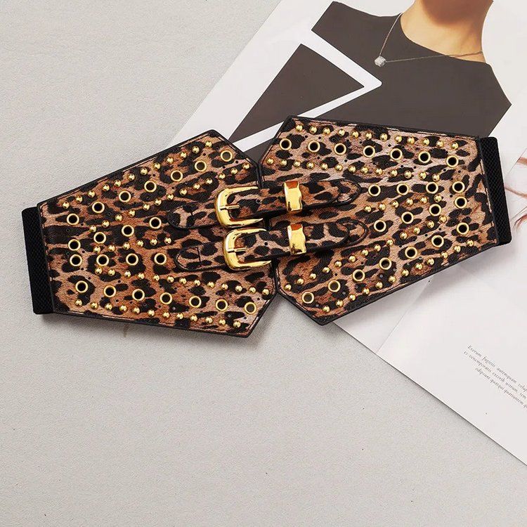 Cinture: Breiter elastischer Gürtel Leoparden Korsettstil – Nuovo e nell'imballaggio originale da Lausanne venduto da FASHION-WORLD-SHOP 5