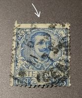 Italien 1901 briefmarke abart dezentriert