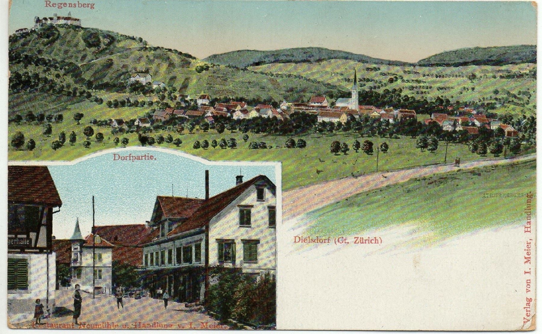 Cartoline postali: DIELSDORF Restaurant Neumühle - Handlung I. Meier – Usato da Jona venduto da philajona