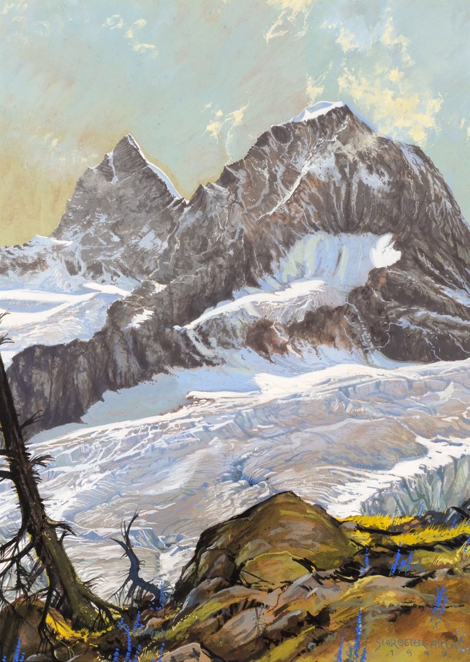 Dipinti: Arthur Schroeter: Berglandschaft 1947 – Usato da Meilen venduto da Anonymous3 1