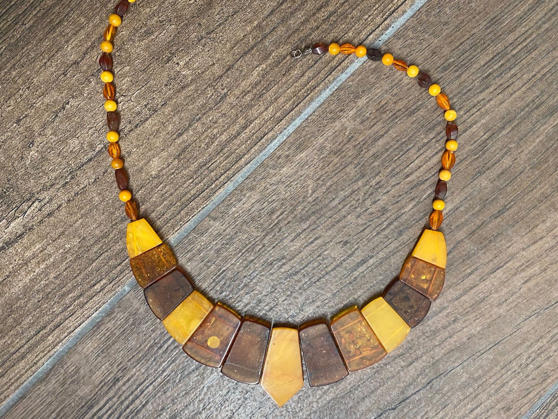 Catenine: Bernstein Halskette Collier Multicolor flach – Usato da Pratteln venduto da a23_j2gs 6