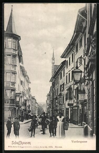 Cartoline postali: Schaffhausen, Strassenleben in der Vorde – Usato da Berlin venduto da bartko-reher