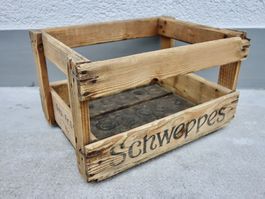 1 alte Holzkiste SCHWEPPES 1964 Kiste Getränkekiste Harass