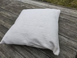 Stoff: Kissen mit Inhalt-BW-écru/taupe-ANGEBOT