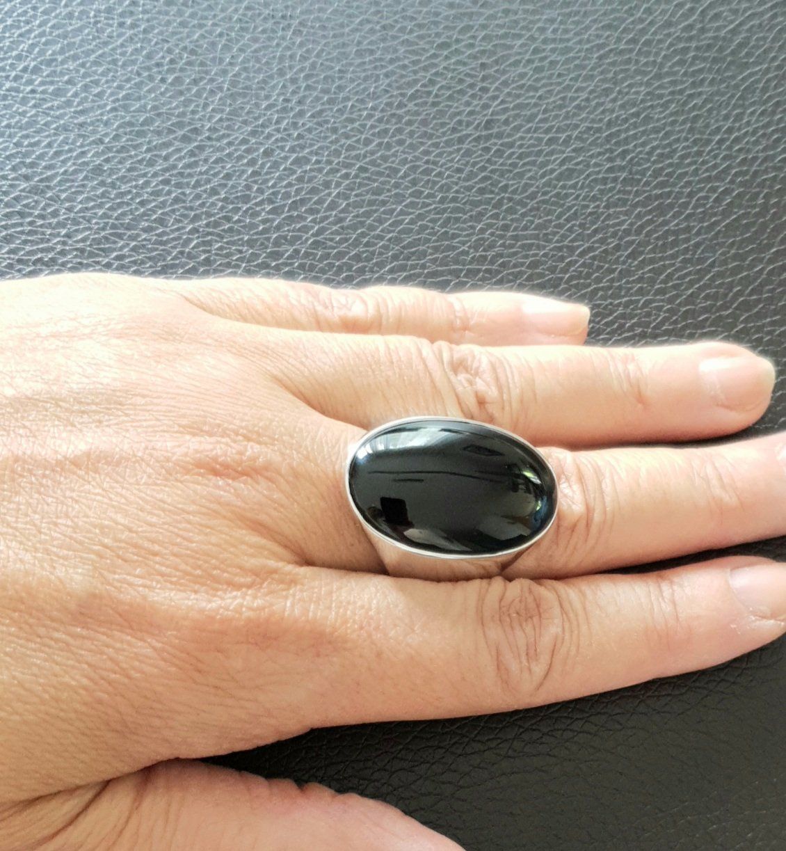 Ringe: Silberring 925 mit grossem Onyx-Cabochon - Modern & Edel – Neu und originalverpackt aus Uetikon am See von Coralreef 6