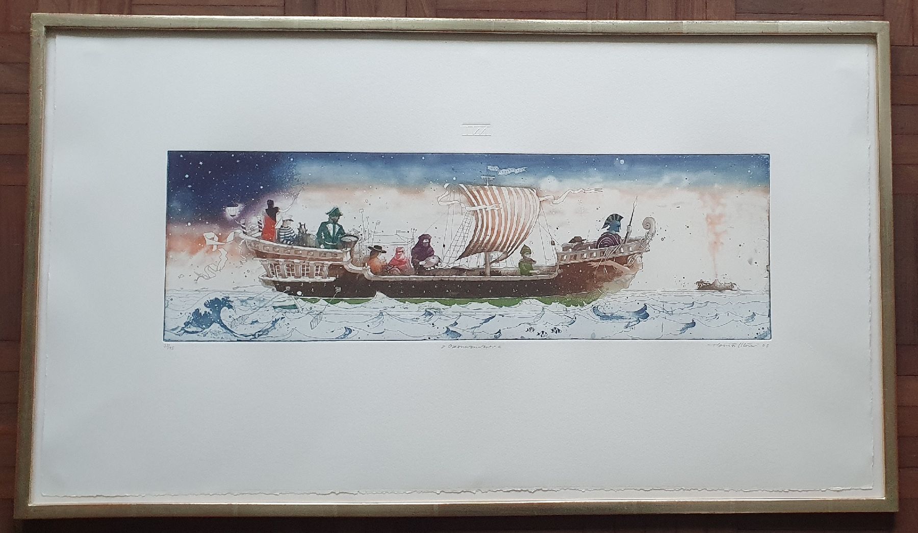 Dipinti: Bild - Thomas Möser "Ozeanwanderer" Farbradierung, 33/95 – Usato da Kreuzlingen venduto da Rschweiz1