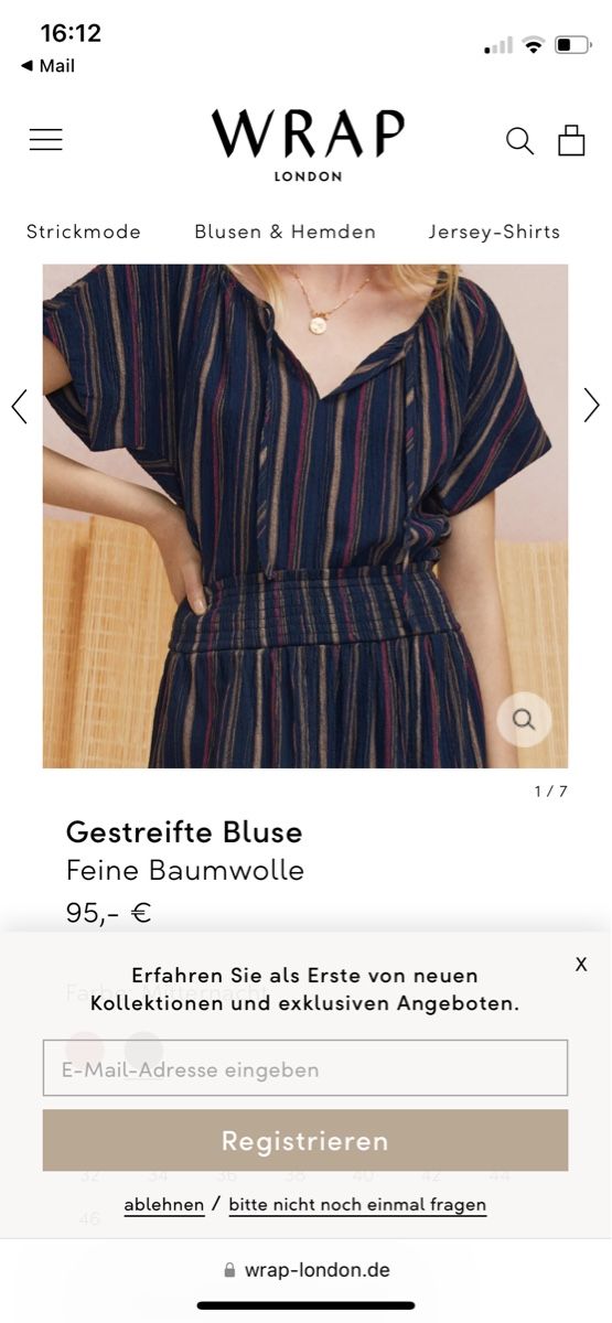 Blusen: Neu Gestreifte Sommerbluse, Wrap, 38 dunkelblau – Neu (gemäss Beschreibung) aus Basel von non_vn79